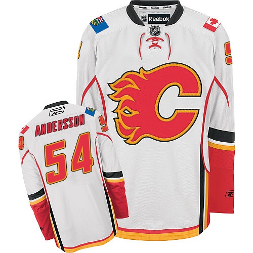 Dámské NHL Calgary Flames dresy 54 Rasmus Andersson Authentic Bílý Reebok Venkovní hokejové dresy