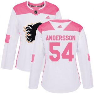 Dámské NHL Calgary Flames dresy 54 Rasmus Andersson Authentic Bílý Růžový Adidas Fashion