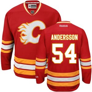 Dětské NHL Calgary Flames dresy 54 Rasmus Andersson Authentic Červené Reebok Alternativní hokejové dresy