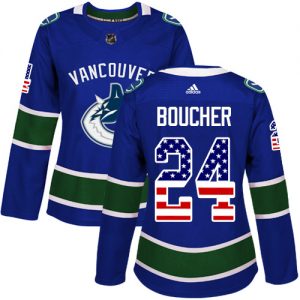 Dámské NHL Vancouver Canucks dresy 24 Reid Boucher Authentic modrá Adidas USA Flag Fashion