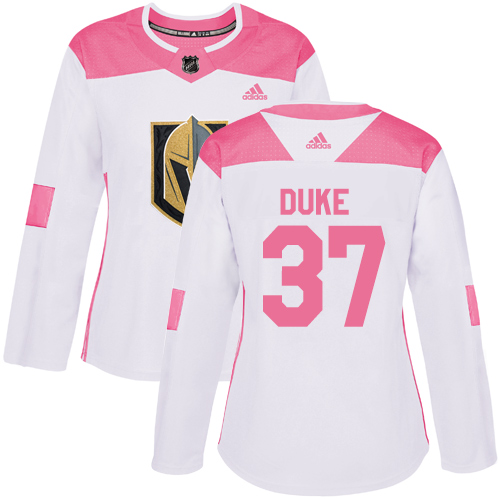 Dámské NHL Vegas Golden Knights dresy 37 Reid Duke Authentic Bílý Růžový Adidas Fashion