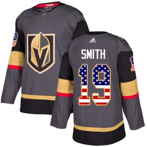 Pánské NHL Vegas Golden Knights dresy 19 Reilly Smith Authentic Šedá Adidas USA Flag Fashion