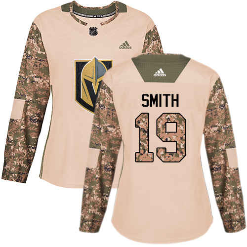 Dámské NHL Vegas Golden Knights dresy 19 Reilly Smith Authentic Camo Adidas Veterans Day Practice