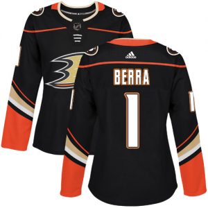 Dámské NHL Anaheim Ducks dresy 1 Reto Berra Authentic Černá Adidas Domácí