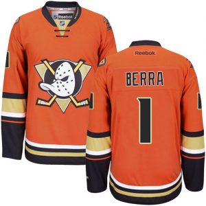 Dámské NHL Anaheim Ducks dresy 1 Reto Berra Authentic Oranžový Reebok Alternativní hokejové dresy