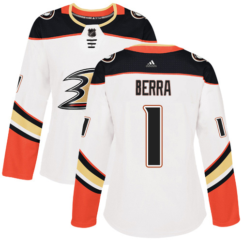 Dámské NHL Anaheim Ducks dresy 1 Reto Berra Authentic Bílý Adidas Venkovní