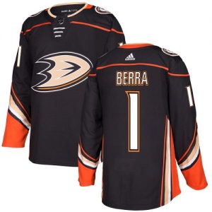 Dětské NHL Anaheim Ducks dresy 1 Reto Berra Authentic Černá Adidas Domácí