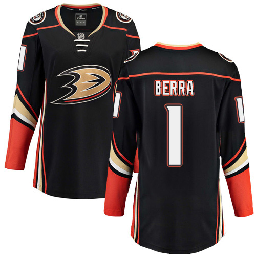Dámské NHL Anaheim Ducks dresy 1 Reto Berra Breakaway Černá Fanatics Branded Domácí