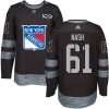 Pánské NHL New York Rangers dresy 61 Rick Nash Authentic Černá Adidas 1917 2017 100th Anniversary