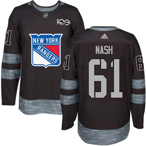 Pánské NHL New York Rangers dresy 61 Rick Nash Authentic Černá Adidas 1917 2017 100th Anniversary