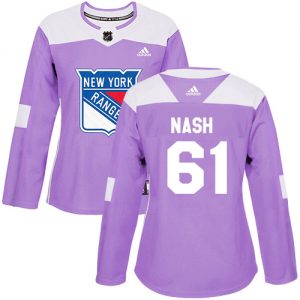 Dámské NHL New York Rangers dresy 61 Rick Nash Authentic Nachový Adidas Fights Cancer Practice