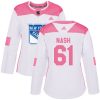 Dámské NHL New York Rangers dresy 61 Rick Nash Authentic Bílý Růžový Adidas Fashion