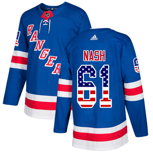 Dětské NHL New York Rangers dresy 61 Rick Nash Authentic královská modrá Adidas USA Flag Fashion