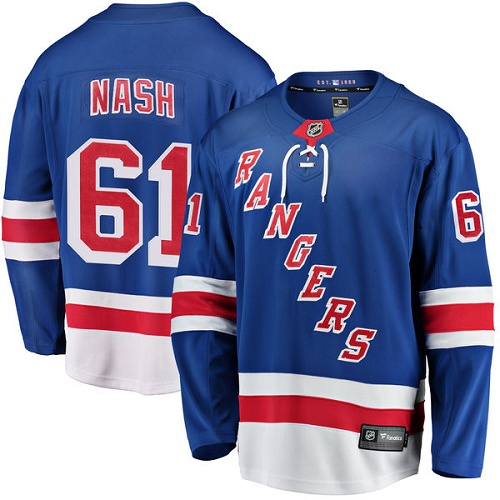 Dětské NHL New York Rangers dresy 61 Rick Nash Breakaway královská modrá Fanatics Branded Domácí
