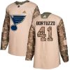 Dětské NHL St. Louis Blues dresy 41 Robert Bortuzzo Authentic Camo Adidas Veterans Day Practice