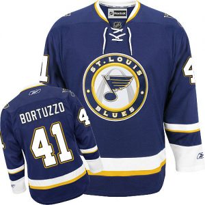 Dětské NHL St. Louis Blues dresy 41 Robert Bortuzzo Authentic Námořnická modrá Reebok Alternativní hokejové dresy