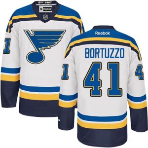 Dětské NHL St. Louis Blues dresy 41 Robert Bortuzzo Authentic Bílý Reebok Venkovní hokejové dresy