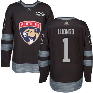 Pánské NHL Florida Panthers dresy 1 Roberto Luongo Authentic Černá Adidas 1917 2017 100th Anniversary