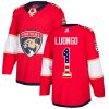 Pánské NHL Florida Panthers dresy 1 Roberto Luongo Authentic Červené Adidas USA Flag Fashion