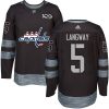 Pánské NHL Washington Capitals dresy 5 Rod Langway Authentic Černá Adidas 1917 2017 100th Anniversary