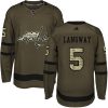 Pánské NHL Washington Capitals dresy 5 Rod Langway Authentic Zelená Adidas Salute to Service