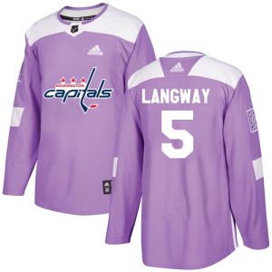 Pánské NHL Washington Capitals dresy 5 Rod Langway Authentic Nachový Adidas Fights Cancer Practice