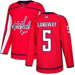 Pánské NHL Washington Capitals dresy 5 Rod Langway Authentic Červené Adidas Domácí