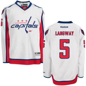 Pánské NHL Washington Capitals dresy 5 Rod Langway Authentic Bílý Reebok Venkovní hokejové dresy