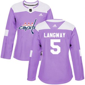 Dámské NHL Washington Capitals dresy 5 Rod Langway Authentic Nachový Adidas Fights Cancer Practice