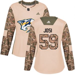 Dámské NHL Nashville Predators dresy 59 Roman Josi Authentic Camo Adidas Veterans Day Practice