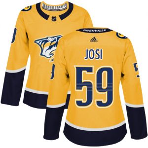 Dámské NHL Nashville Predators dresy 59 Roman Josi Authentic Zlato Adidas Domácí