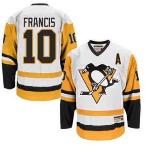 Pánské NHL Pittsburgh Penguins dresy 10 Ron Francis Authentic Throwback Bílý CCM