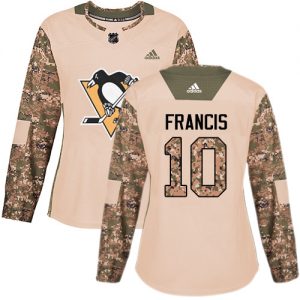 Dámské NHL Pittsburgh Penguins dresy 10 Ron Francis Authentic Camo Adidas Veterans Day Practice