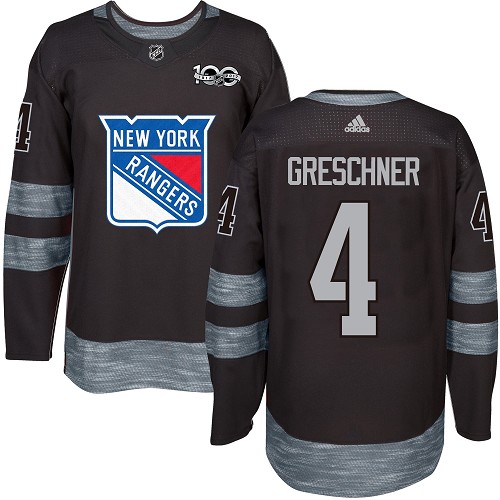 Pánské NHL New York Rangers dresy 4 Ron Greschner Authentic Černá Adidas 1917 2017 100th Anniversary