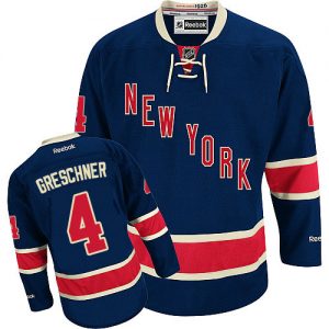 Pánské NHL New York Rangers dresy 4 Ron Greschner Authentic Námořnická modrá Reebok Alternativní hokejové dresy