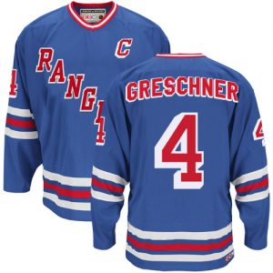 Pánské NHL New York Rangers dresy 4 Ron Greschner Authentic Throwback Kuninkaallisen modrá CCM Heroes  Alumni