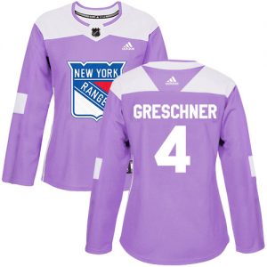 Dámské NHL New York Rangers dresy 4 Ron Greschner Authentic Nachový Adidas Fights Cancer Practice