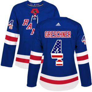 Dámské NHL New York Rangers dresy 4 Ron Greschner Authentic královská modrá Adidas USA Flag Fashion