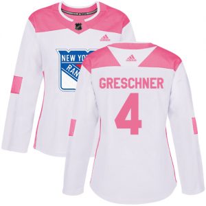 Dámské NHL New York Rangers dresy 4 Ron Greschner Authentic Bílý Růžový Adidas Fashion