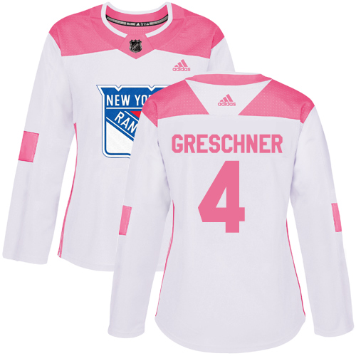 Dámské NHL New York Rangers dresy 4 Ron Greschner Authentic Bílý Růžový Adidas Fashion