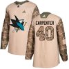 Pánské NHL San Jose Sharks dresy 40 Ryan Carpenter Authentic Camo Adidas Veterans Day Practice