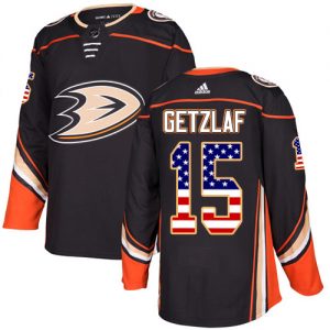 Dětské NHL Anaheim Ducks dresy 15 Ryan Getzlaf Authentic Černá Adidas USA Flag Fashion