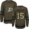 Dětské NHL Anaheim Ducks dresy 15 Ryan Getzlaf Authentic Zelená Adidas Salute to Service