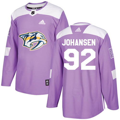 Pánské NHL Nashville Predators dresy 92 Ryan Johansen Authentic Nachový Adidas Fights Cancer Practice