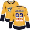 Dámské NHL Nashville Predators dresy 92 Ryan Johansen Authentic Zlato Adidas USA Flag Fashion