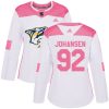 Dámské NHL Nashville Predators dresy 92 Ryan Johansen Authentic Bílý Růžový Adidas Fashion