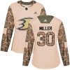 Dámské NHL Anaheim Ducks dresy 30 Ryan Miller Authentic Camo Adidas Veterans Day Practice