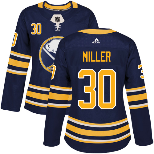 Dámské NHL Buffalo Sabres dresy 30 Ryan Miller Authentic Námořnická modrá Adidas Domácí