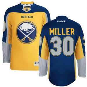 Dětské NHL Buffalo Sabres dresy 30 Ryan Miller Authentic Zlato Reebok Alternativní hokejové dresy