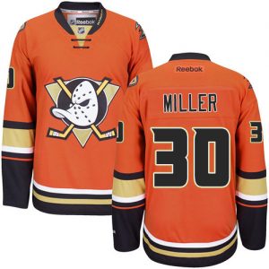 Dětské NHL Anaheim Ducks dresy 30 Ryan Miller Authentic Oranžový Reebok Alternativní hokejové dresy